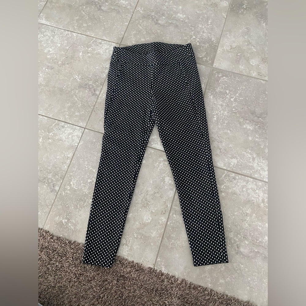 Stretchy Women’s Work Pants - Black and White - L